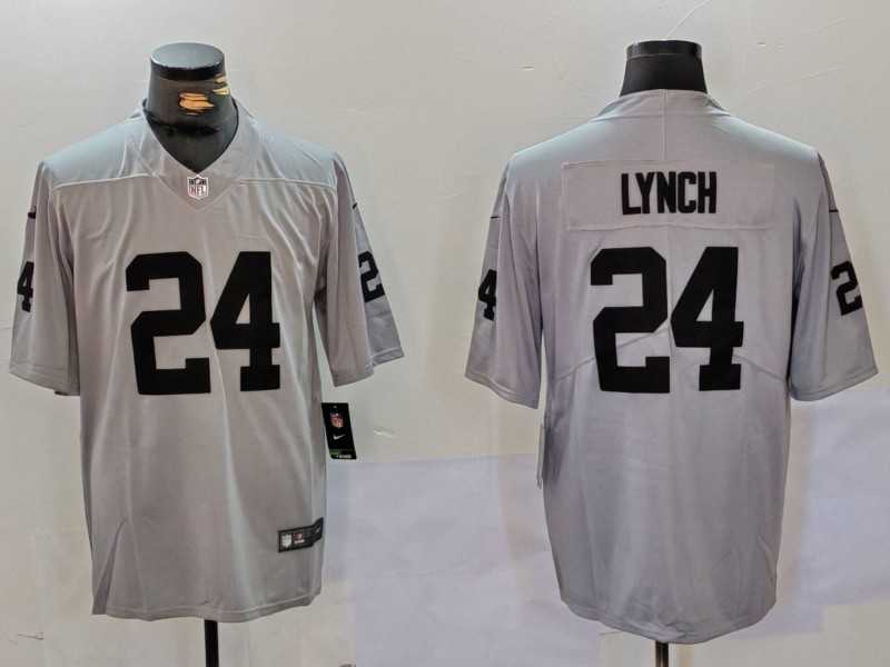 Mens Las Vegas Raiders #24 Marshawn Lynch Grey Vapor Untouchable Limited Stitched Jersey Dzhi->las vegas raiders->NFL Jersey